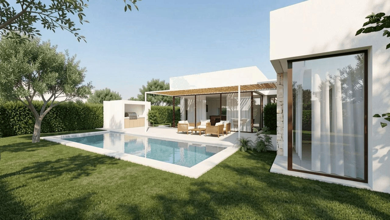 Villa en proyecto de estilo moderno y mediterráneo en Dénia.